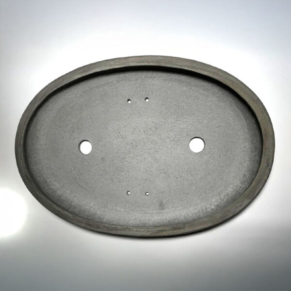 Vaso de cimento oval 45×32 cm — vista superior com dreno